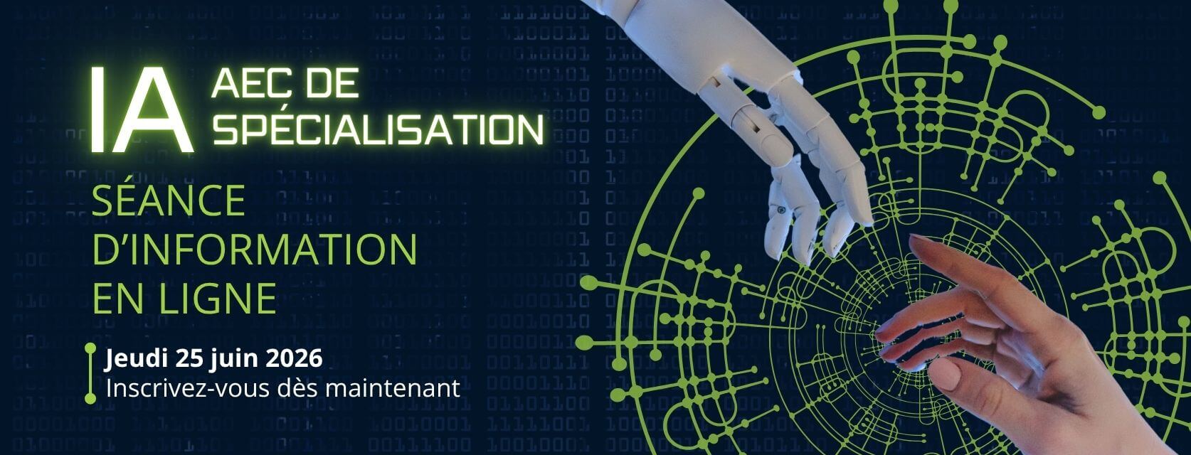 Séance d'information en IA - 25 juin de 19 h à 20 h - EN LIGNE